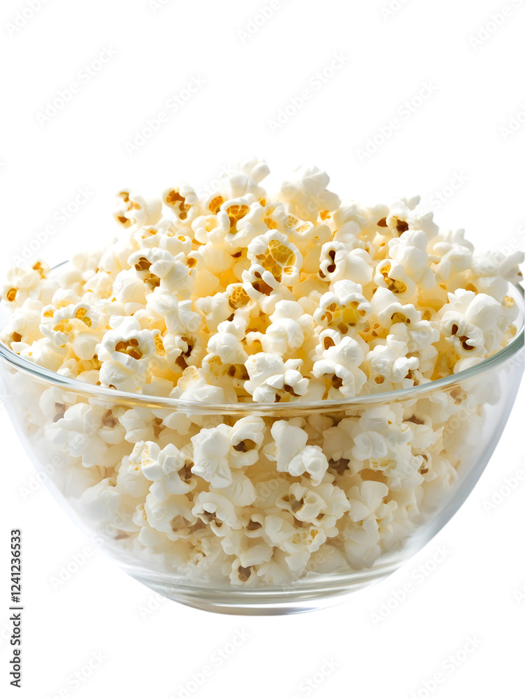 A bowl of buttered popcorn, ready to be served, placed on a white background. Transparent background
A bowl of buttered popcorn, ready to be served, placed on a white background. Transparent background