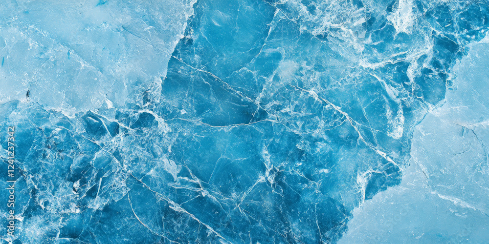 Obraz premium Arctic ice-blue marble background with frosty crystalline veins, sleek and frozen.