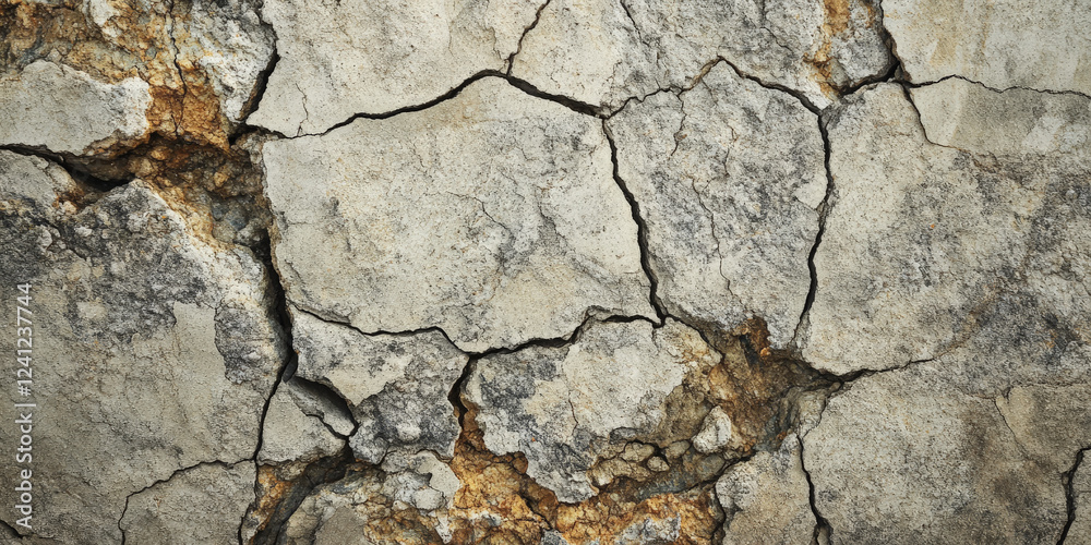 Obraz premium Abstract cracked stone background with intricate fissures, rough and weathered rock surface.