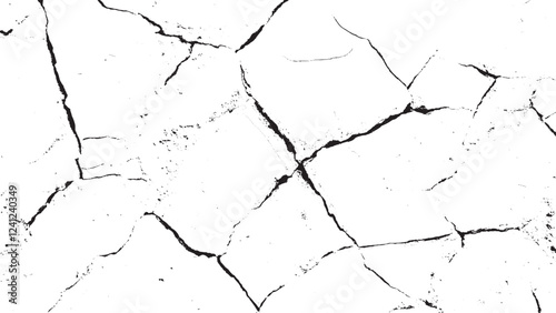 Lots lines of crack ground for abstract background. vector crack grunge black with white background for your text