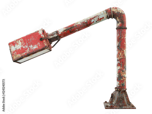 Red and white lamp placed on a clean white background showcasing modern home decor design