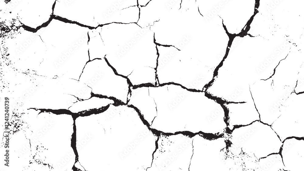 Lots lines of crack ground for abstract background. vector crack grunge black with white background for your text Lots lines of crack ground for abstract background. vector crack grunge black with white background for your text