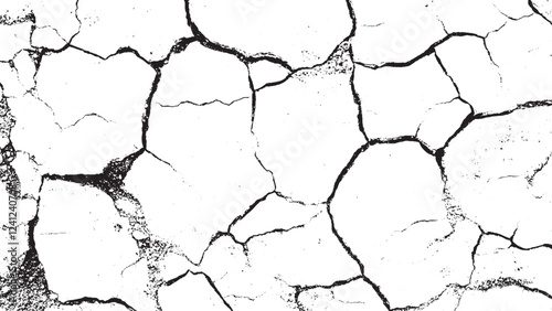 Vector crack concrete texture white and brown grunge texture, Scratched and Cracked Grunge Urban Background Texture. 