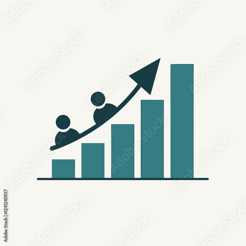 User engagement growth analysis with upward trend, business success