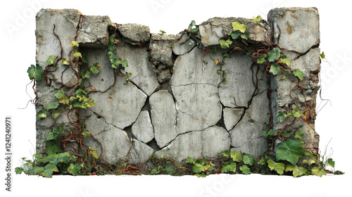 Wooden log with green vines growing out of it in a natural outdoor setting