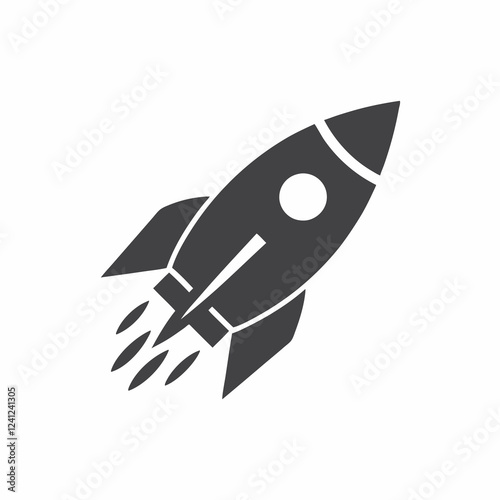 Simple and Clean Rocket Icon for Startup Branding. photo