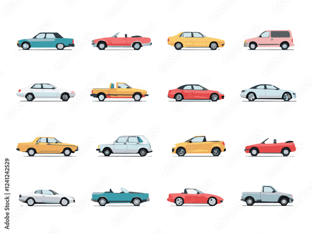 set of car icons vector set of car icons vector
