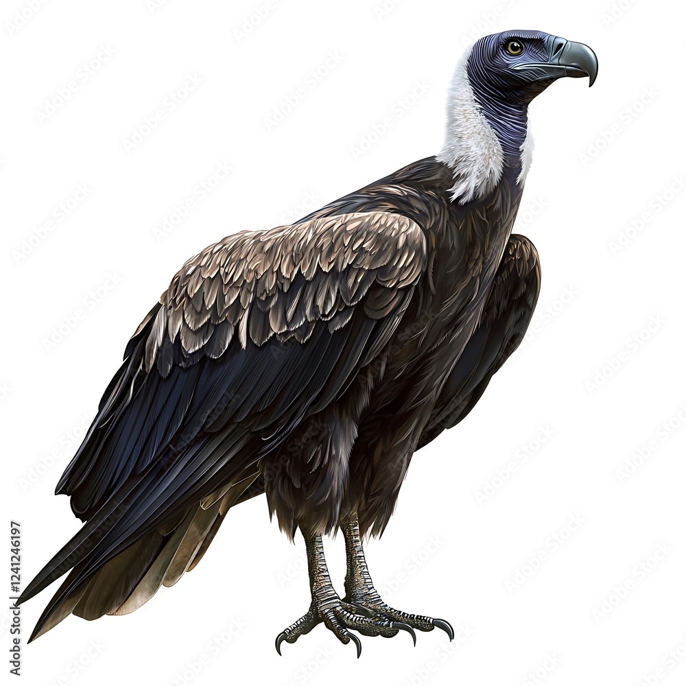 Naklejka premium Vulture bird on white background