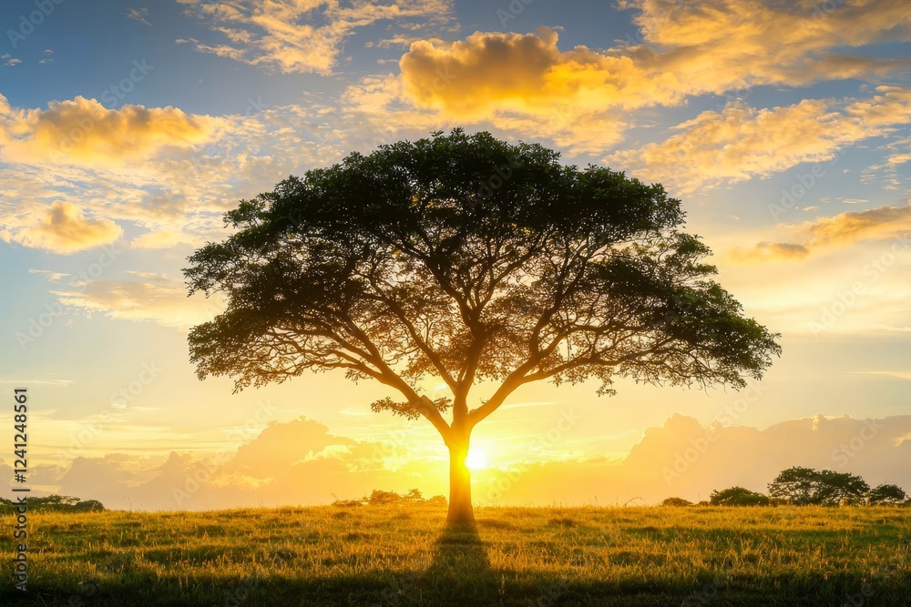 Silhouette of tree against vibrant evening sky. Silhouette of tree against vibrant evening sky.