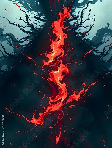 The Fires Of Hell Samurai. Generative By Ai