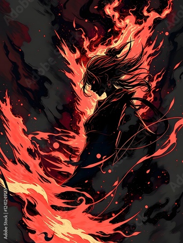 The Fires Of Hell Samurai. Generative By Ai