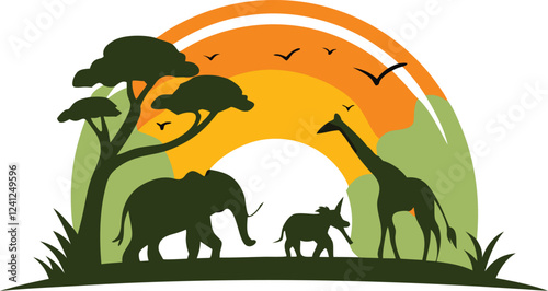 animals in the forest logo design