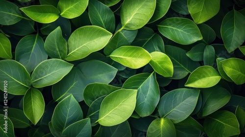 Lush tropical green leaves creating a vibrant and natural background, vibrant, background photo