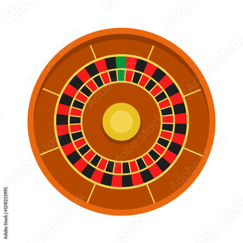 Roulette wheel. Casino roulette wheel. Vector clipart isolated on white background.