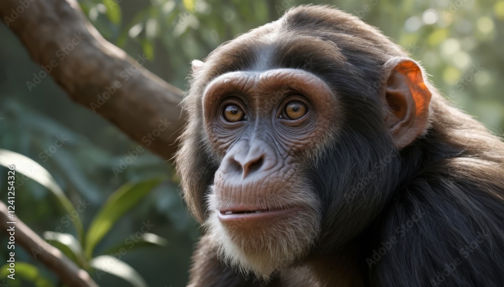 Fototapeta premium Chimpanzee Portrait Closeup Wildlife Photography