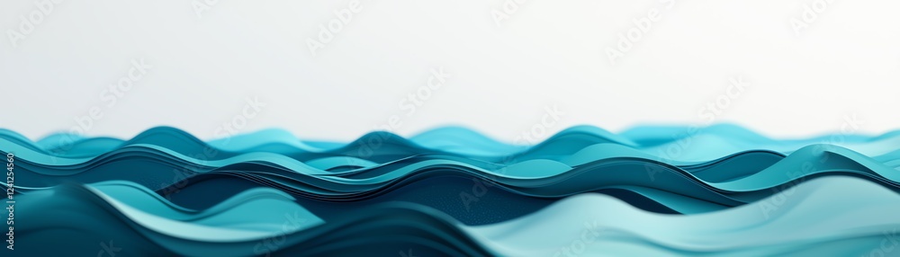 Obraz premium Serene waves reflecting tranquil blue tones.