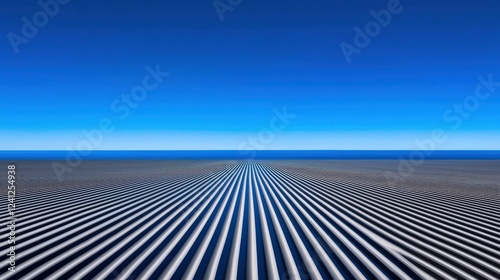 Linear Patterns in Coastal Infrastructure Seaside Photography Clear Sky Aerial View Geometric Design photo
