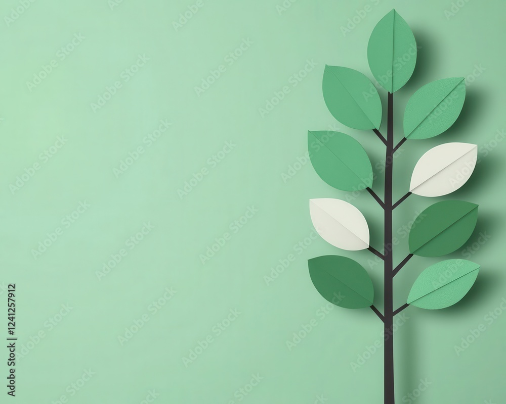 Abstract representation of a financial tree growing leaves made of digital carbon credits Abstract representation of a financial tree growing leaves made of digital carbon credits