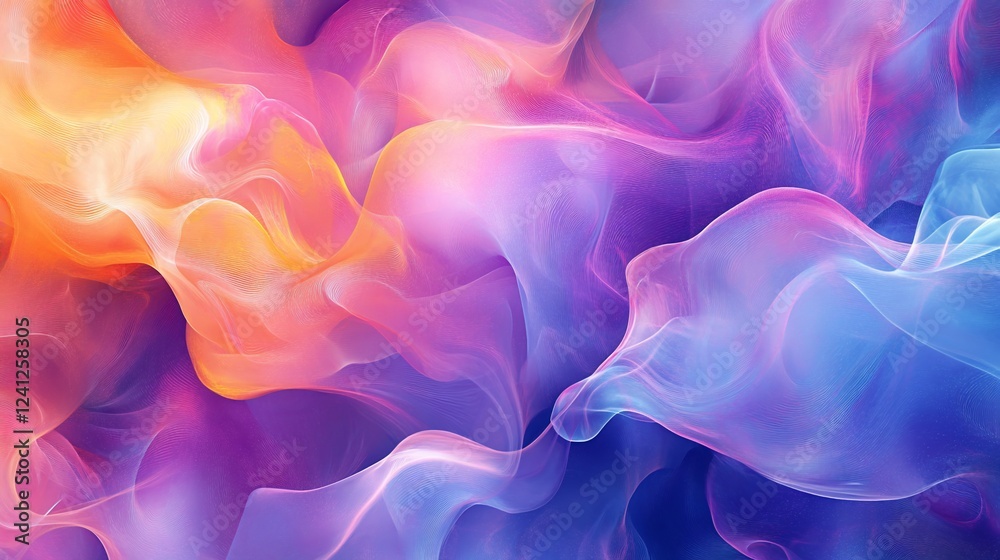 Obraz premium Abstract colorful smoke swirls, vibrant hues, dynamic flowing texture.