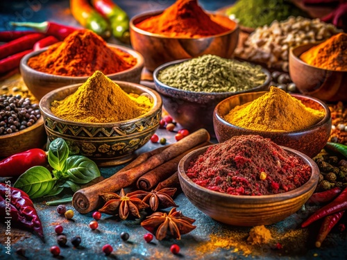 Vibrant Spices: A Culinary Still Life Photography