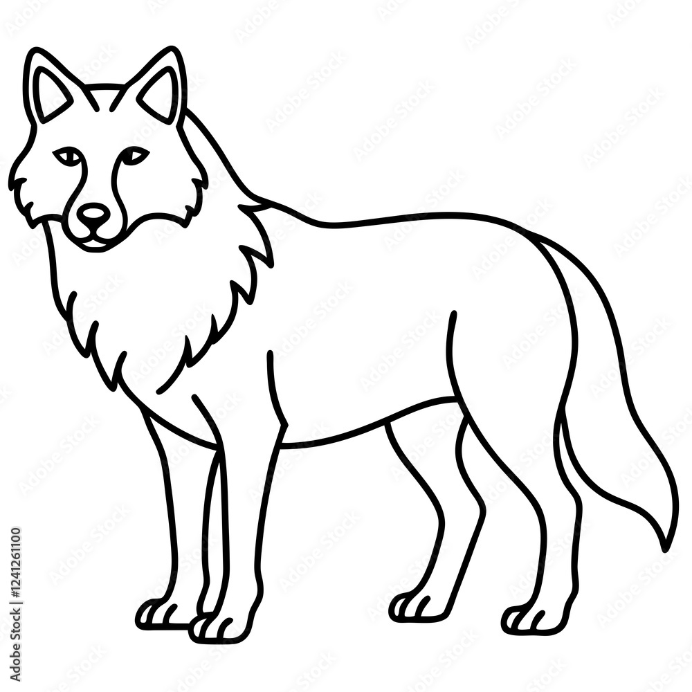 Obraz premium Minimalist Wolf Line Art Vector Design