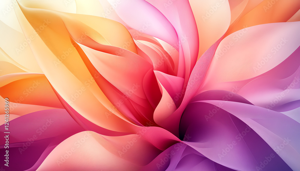 Obraz premium swirling colors in pink, orange, and purple, abstract floral design