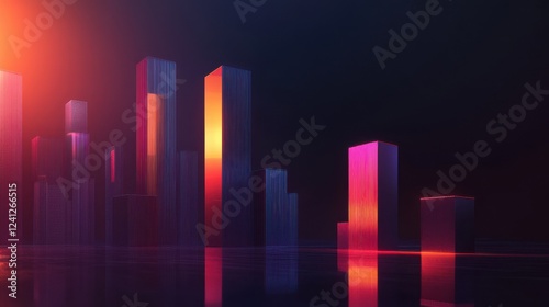 illustration of a rising graph on a dark background, highlighting business growth and success. Ideal for financial reports, presentations, and marketing materials. photo