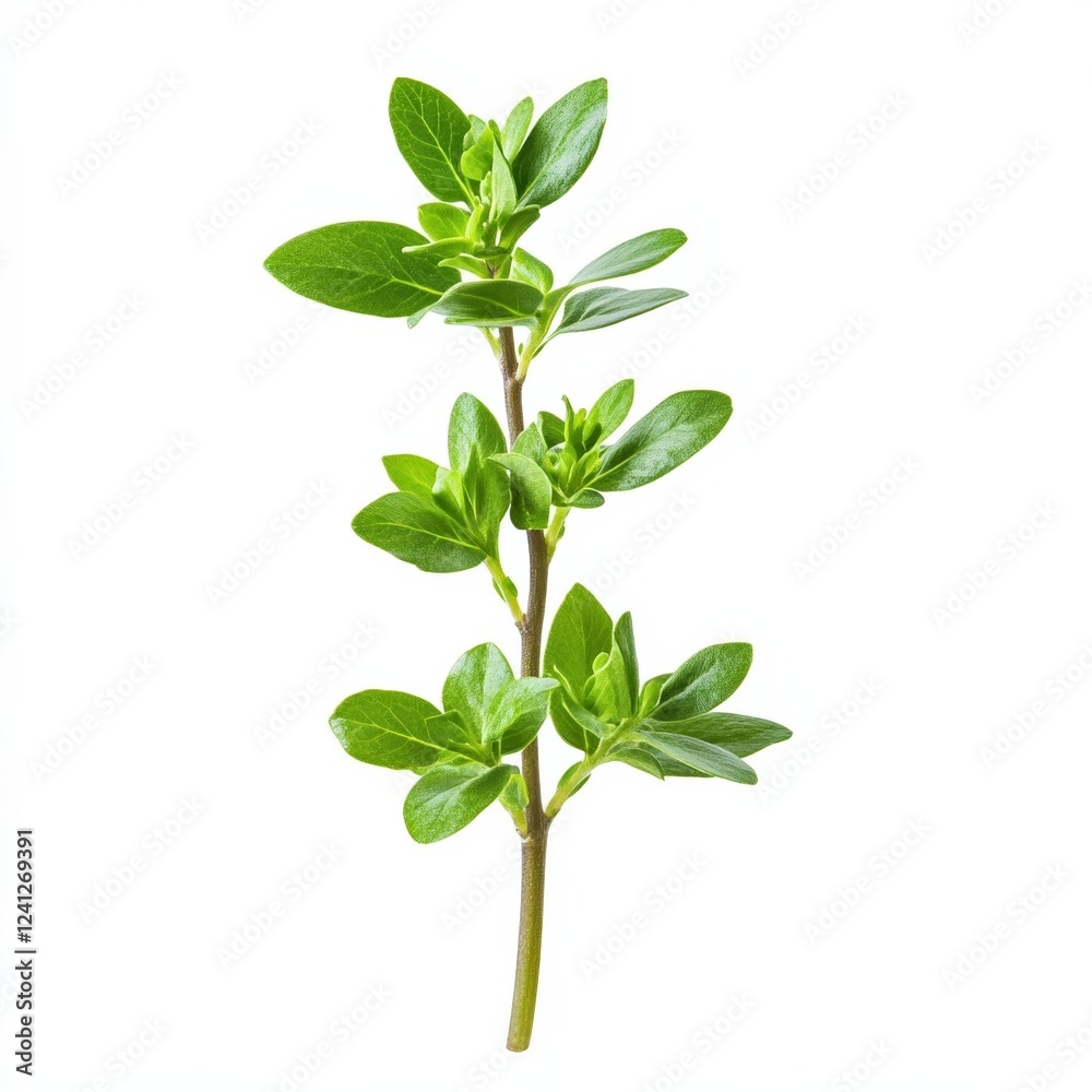 Fresh green sprouting plant with delicate leaves and new growth isolated on white background symbolizing spring rebirth Fresh green sprouting plant with delicate leaves and new growth isolated on white background symbolizing spring rebirth