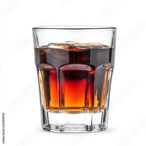 Glass of Jagerbomb with a shot of Jagermeister dropped into an energy drink isolated on white background bold German party favorite 