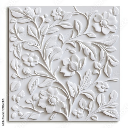 Silver wedding invitation card with embossed floral details and elegant script isolated on white background sophistication 
