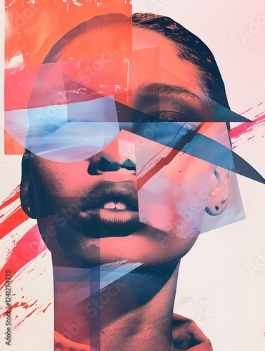 Illustration of Anti-Design: This trend intentionally breaks traditional design rules with mixed fonts, altered spacing, and sideways composition.