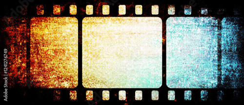 Old retro movie or photo negative effect of film texture with scratches. Realistic black-white  film texture overly with noise, leaks, dust and grain. 