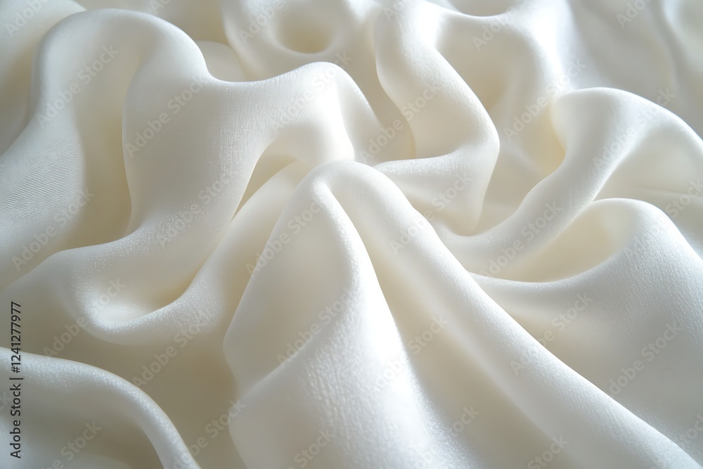 Obraz premium Close-up of elegant, flowing white fabric.