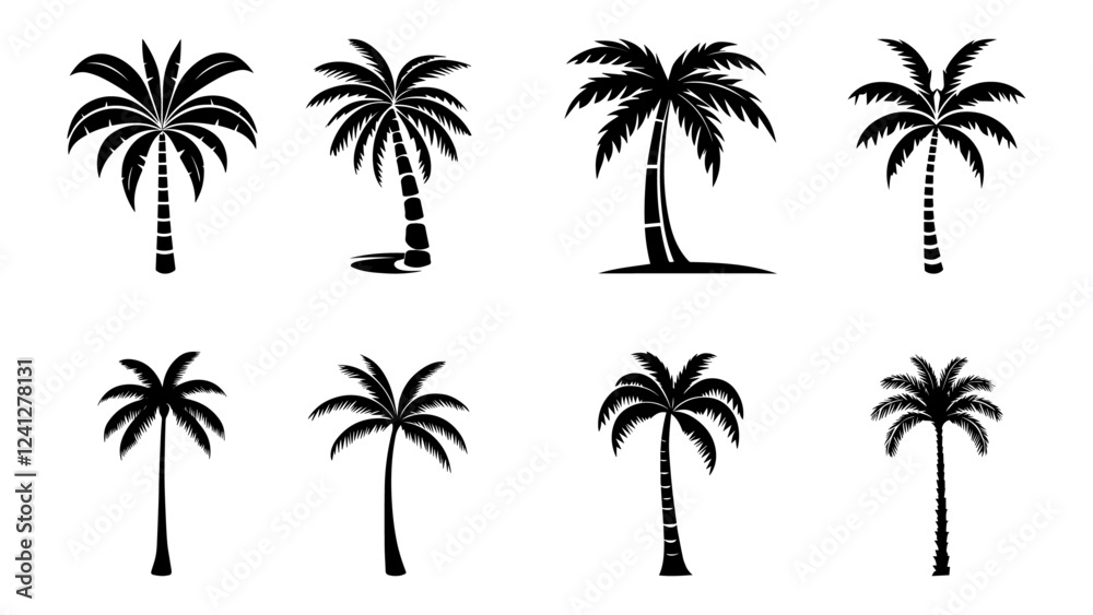 Naklejka premium Set of Palm Tree Vectors Tropical Collection for Digital and Print Use