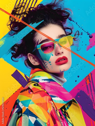 Illustration of Cluttercore: Embracing maximalism, this trend features bold colors, thick strokes, and overlapping graphics, perfect for fashion brands and design agencies aiming to stand out.
