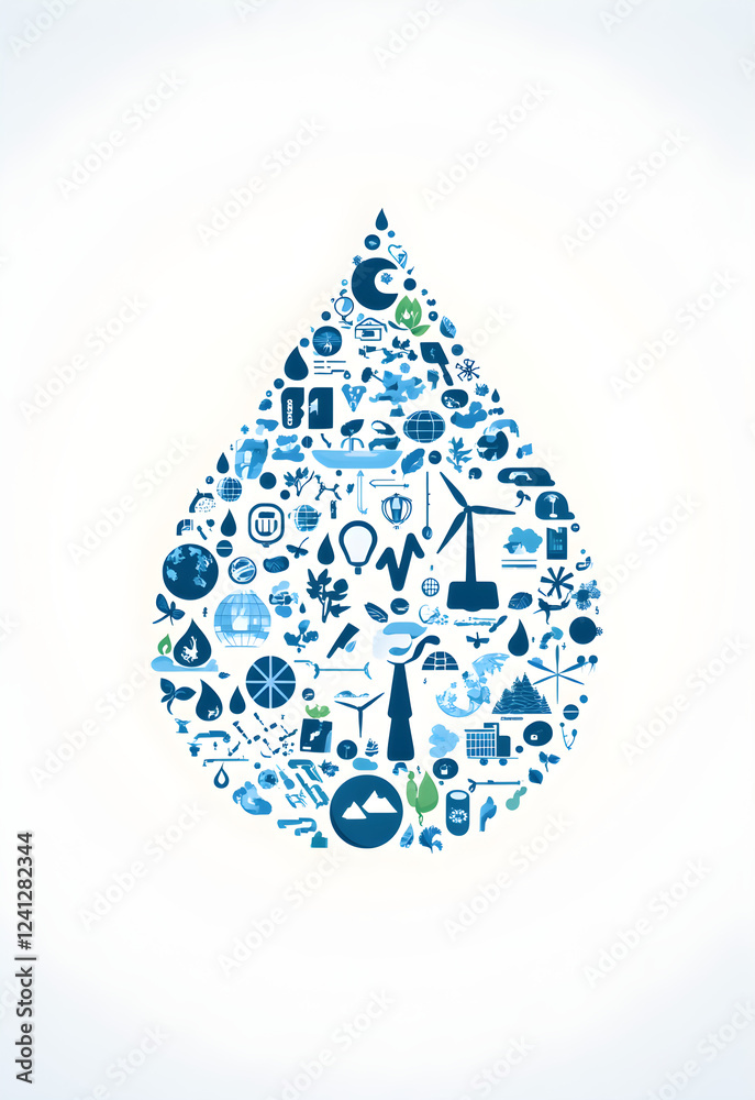 Obraz premium World Water Day, Celebrating the Importance of Water. AI generative.