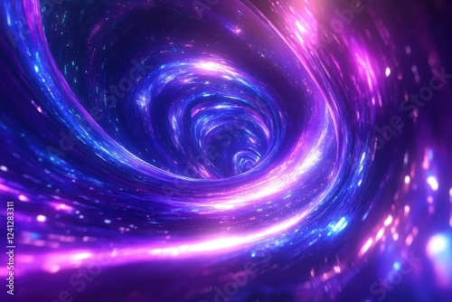 Vibrant swirling backdrop with iridescent reflective surface in endless loop for captivating motion design and multimedia projects