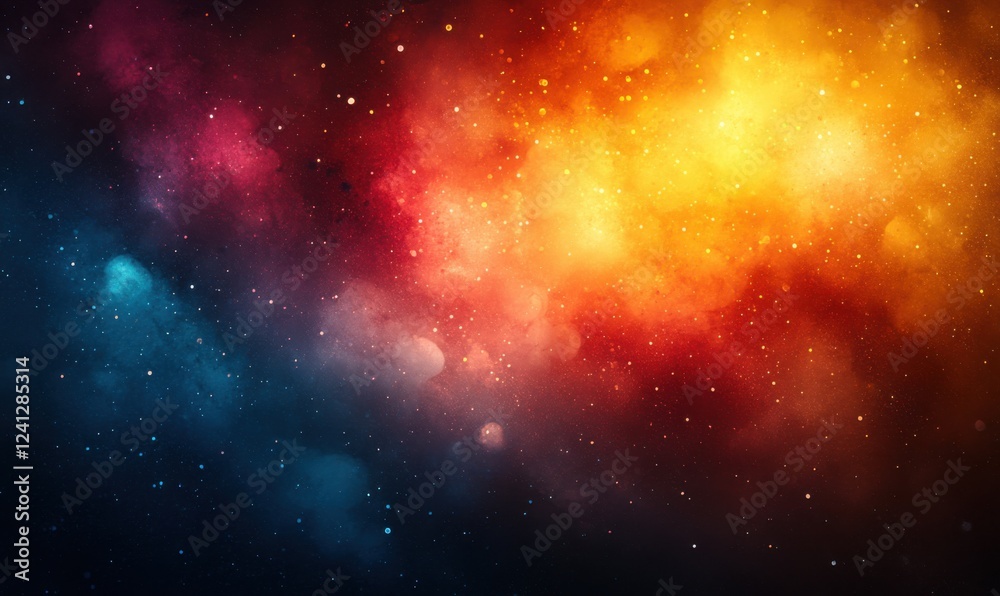 Colorful cosmic nebula with swirling clouds of gas and stars