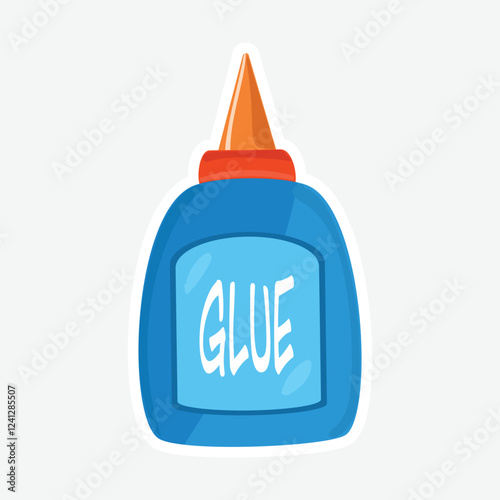 Glue Vector Illustration Sticker. Simple glue vector sticker, essential for art and school projects