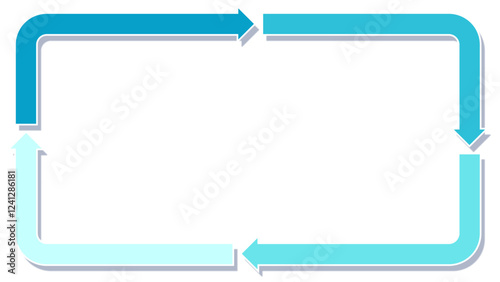 水色の循環する矢印フレーム16：9