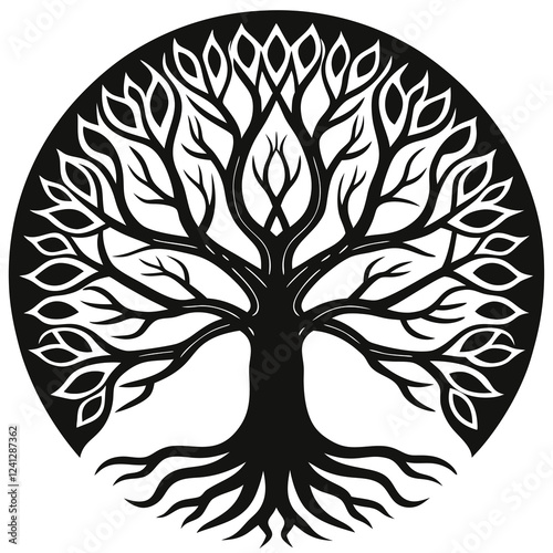 silhouette vector of a mythological tree