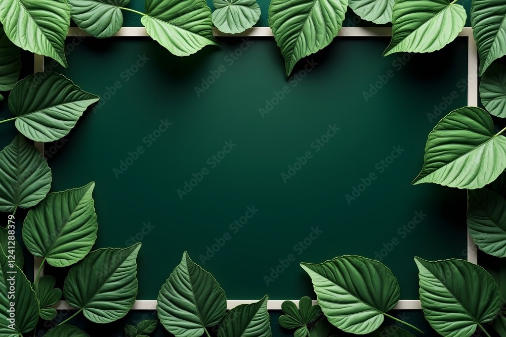 Fototapeta premium green leaves frame