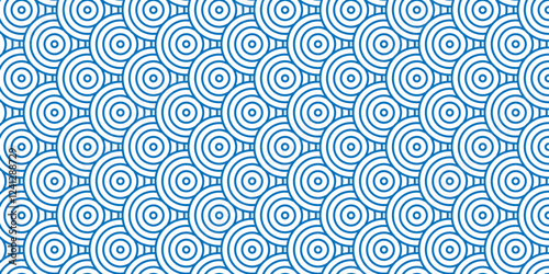 Overlapping creative diamond circle abstract blue pattern waves texture. geometric digital fabric pattern circles fabric pattern spiral round use for template, material, element, ornament background.