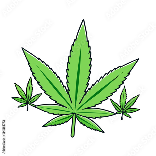 cannabis leaf on white background
