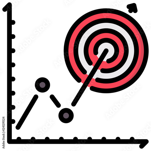 business goal vector filled outline icon