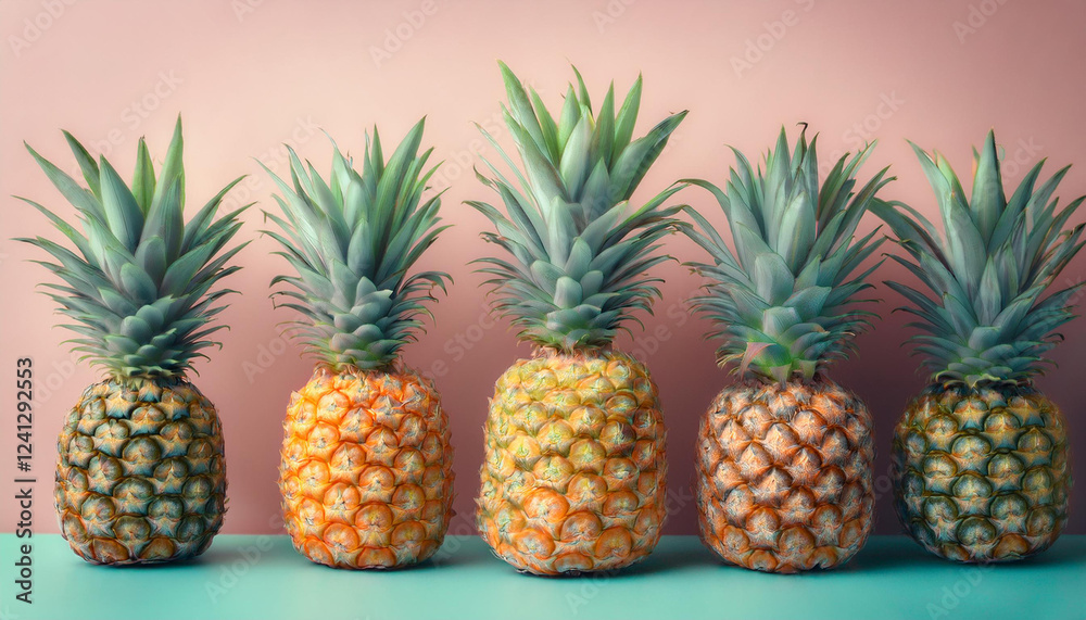 painted pineapples on a pastel inexperienced history painted pineapples on a pastel inexperienced history