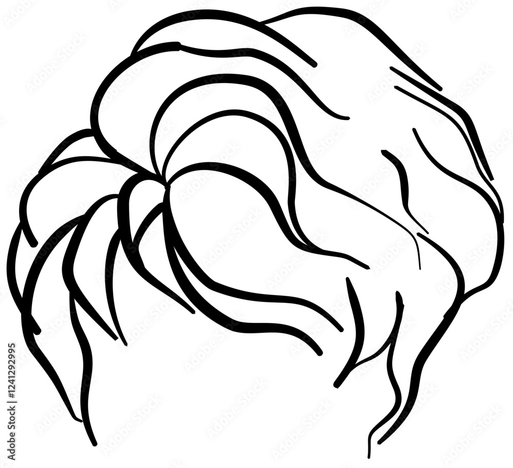 Hairstyle. Hand drawn vector isolated sketch.Pixie Hairstyle. Hand drawn vector isolated sketch.Pixie
