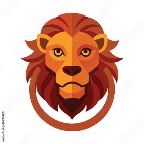 Lion Door Knocker Vector Illustration ? Cartoon, Clipart & Line Art Design.eps