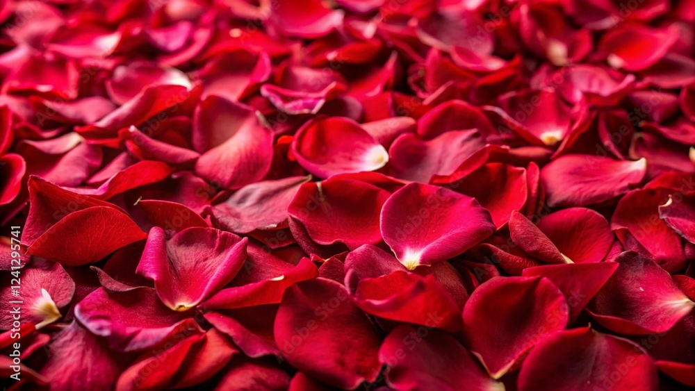 Close-up of a Scattering of Crimson Rose Petals design template Close-up of a Scattering of Crimson Rose Petals design template