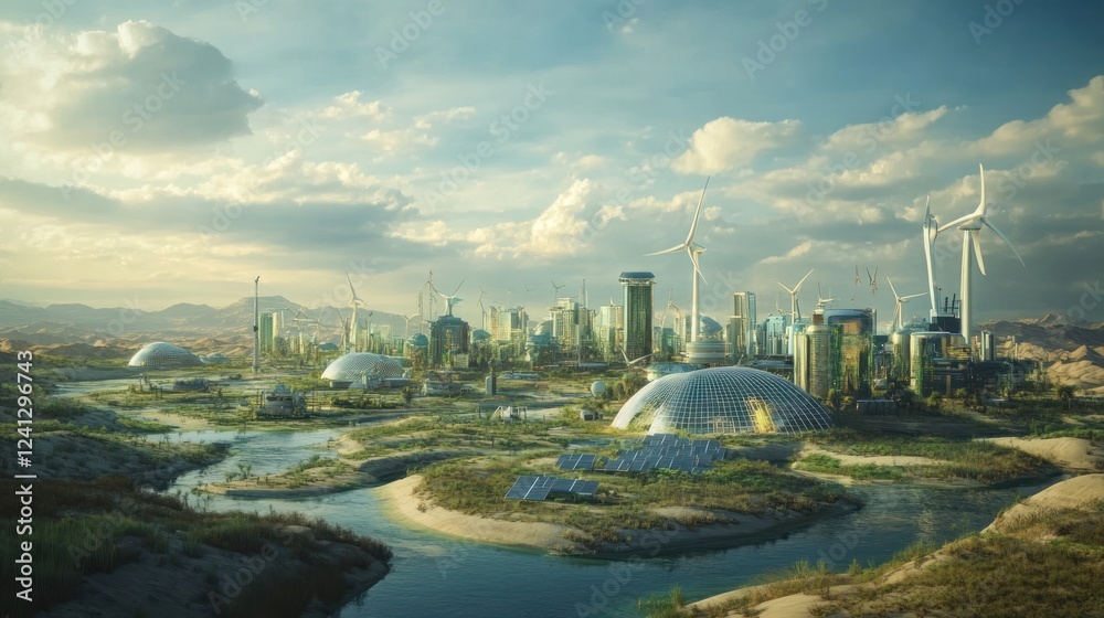 Fototapeta premium Eco-City of Tomorrow: Sustainable Urban Landscape